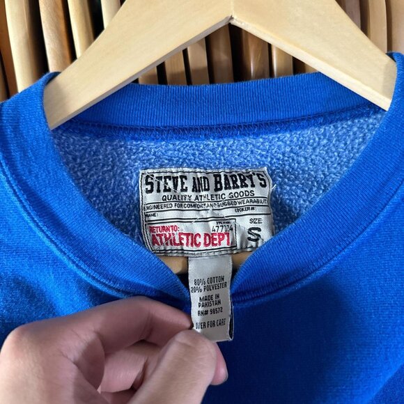Vintage 90s Blue Steve & Barry's Indiana State University Crewneck Jumper - Picture 4 of 5